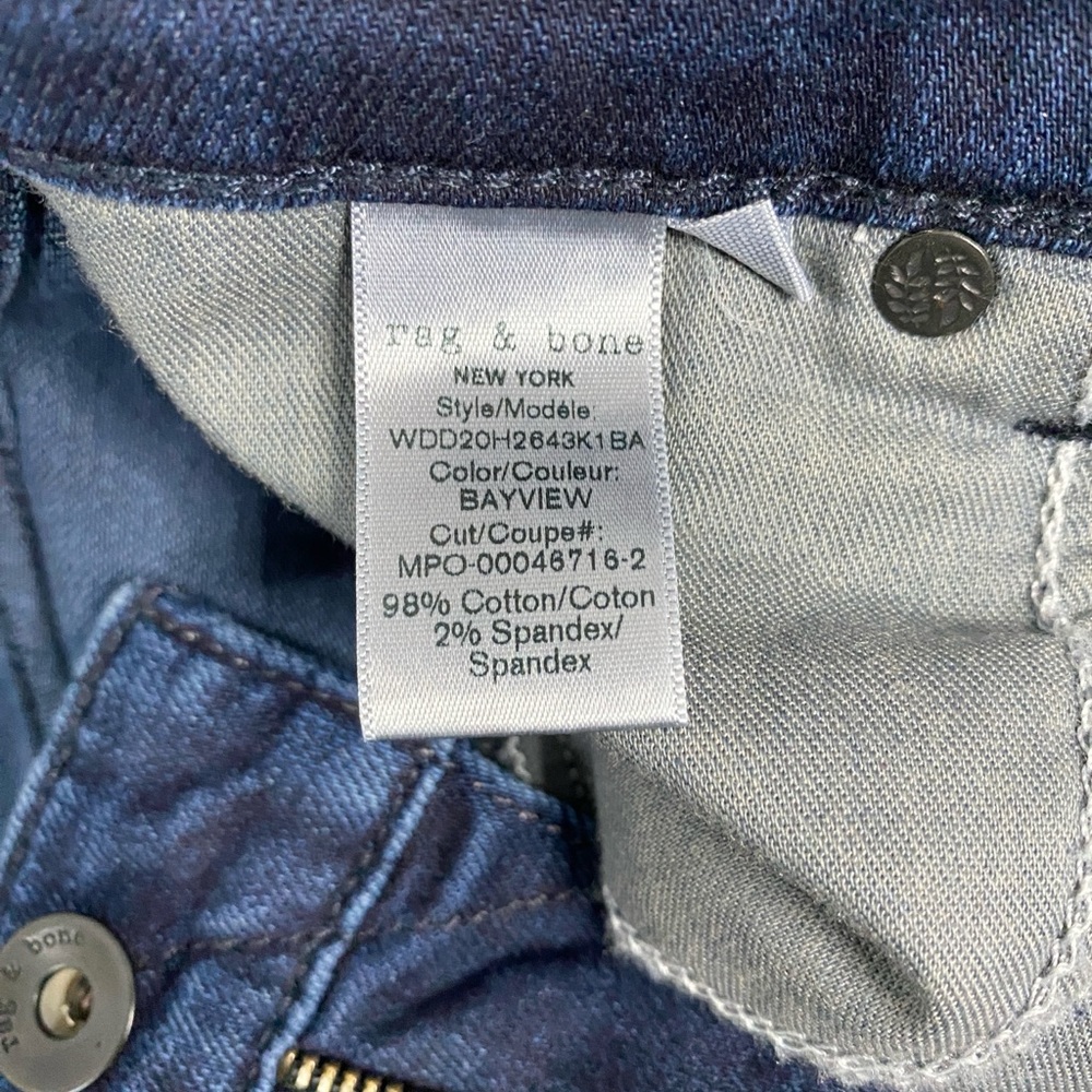 Rag & Bone Women’s Dre Low Rise Slim Boyfriend Dark Wash Blue Jeans Size 24 - Picture 6 of 8